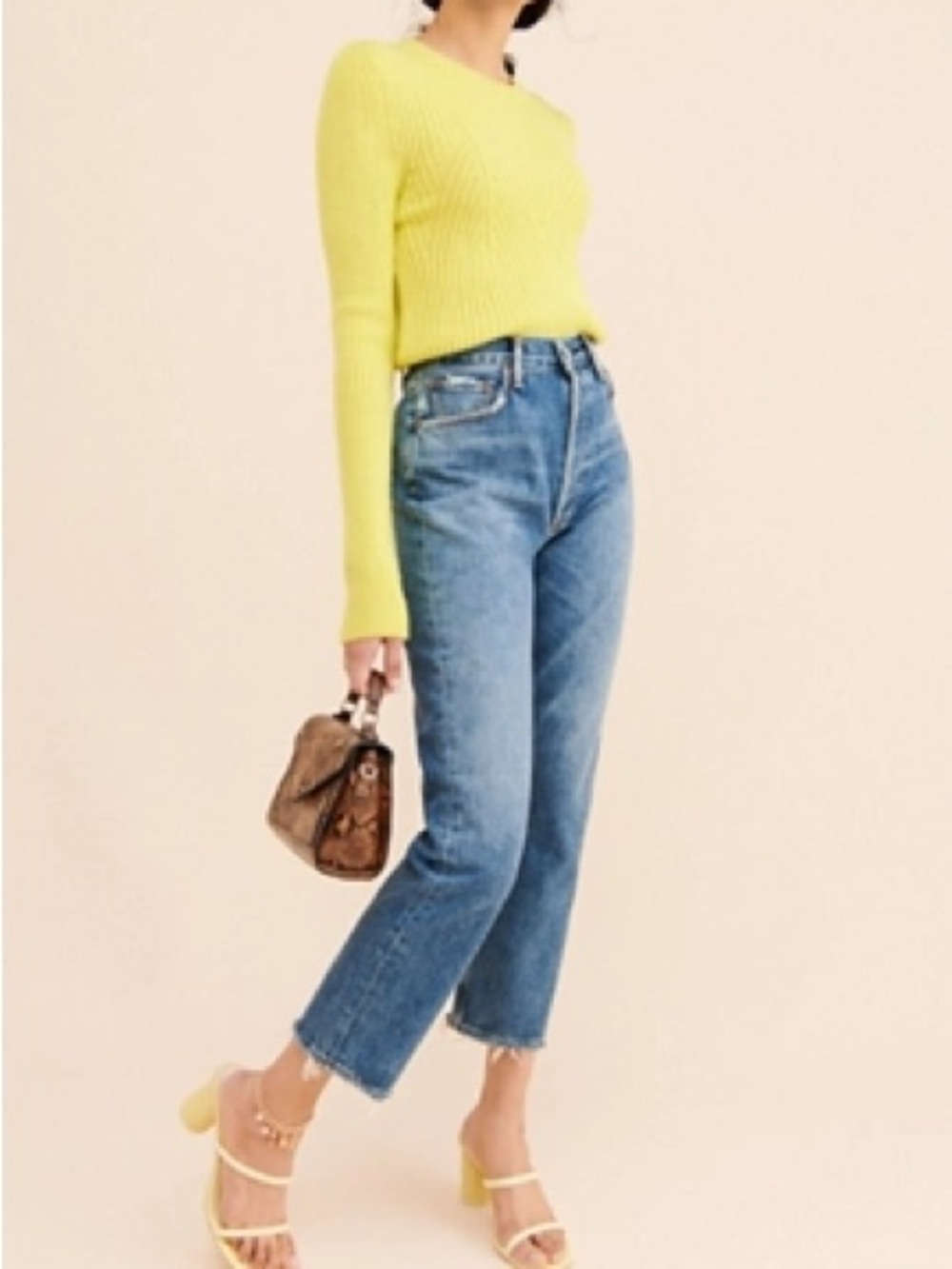AGOLDE Riley Cropped Slim Straight Jeans